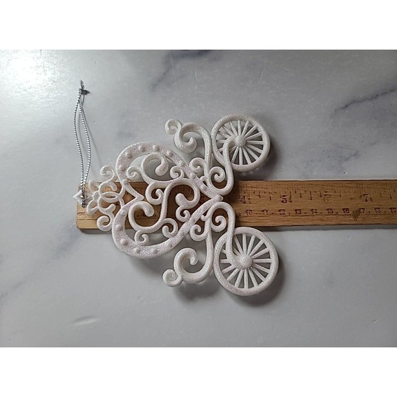 White Christmas Carriage Ornament - Picture 6 of 10